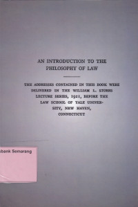 Image of AN INTRODUCTION TO THE PHILOSOPHY OF LAW